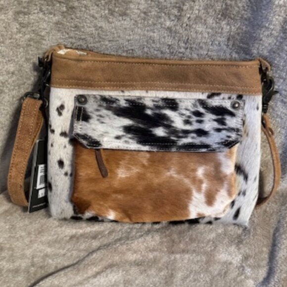 Myra Bag Vintage Bygone Leather & Cowhide Crossboy Bag S-1212 - New With Tags - Picture 9 of 16